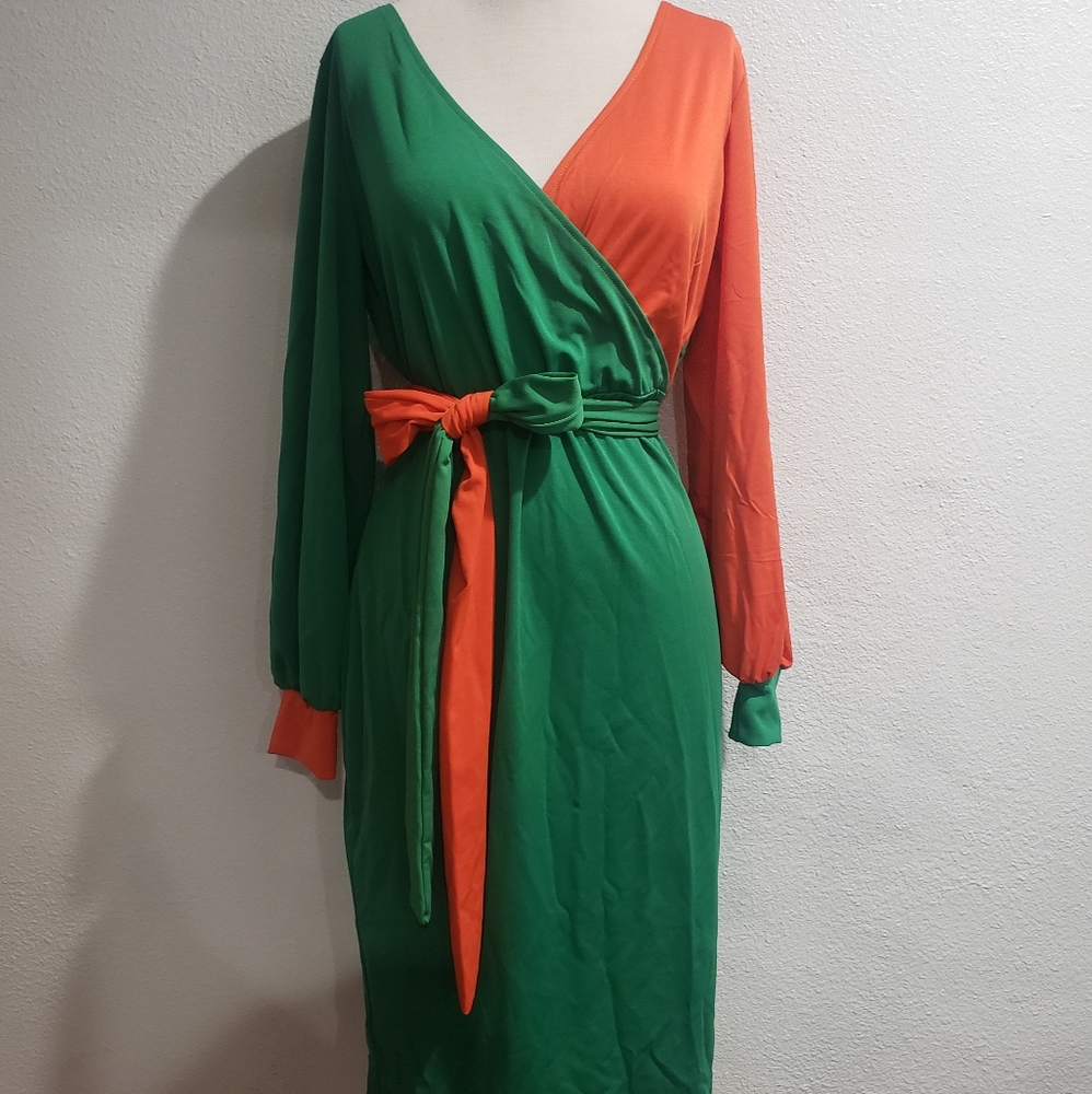 NWOT - Multi-colored Wrap Dress